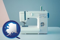 alaska map icon and sewing machine