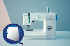arizona map icon and sewing machine