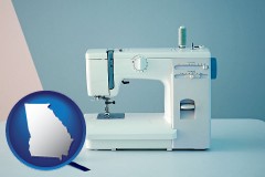georgia map icon and sewing machine