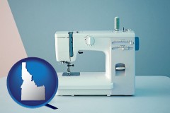 idaho map icon and sewing machine