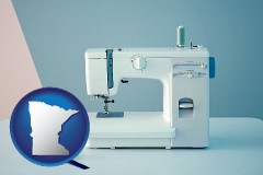 minnesota map icon and sewing machine