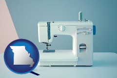 missouri map icon and sewing machine